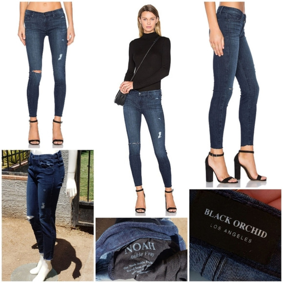 Black Orchid Noah Ankle‎ Fray Jeans - Picture 1 of 2